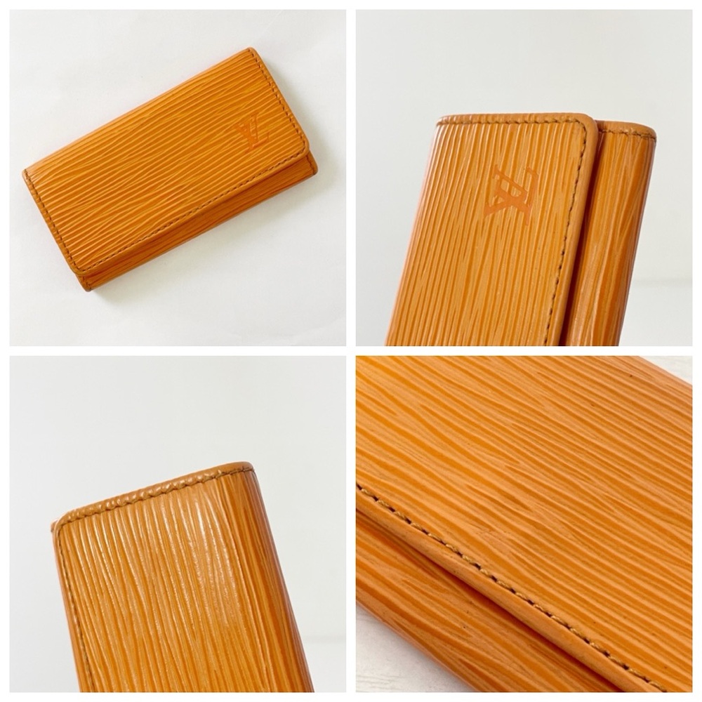 Louis Vuitton orange epi leather four key ring wallet case vintage - Picture 3 of 11